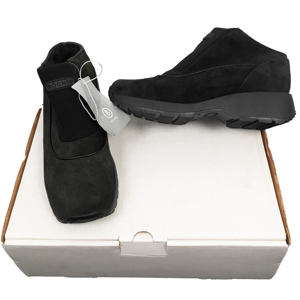 NEW Bogner Shearling Booties (Boots)! US 7 Euro 38 Black With Bogner Emblem